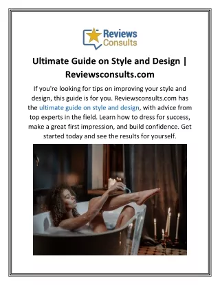 Ultimate Guide on Style and Design  Reviewsconsults.com