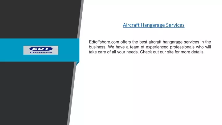 aircraft hangarage services