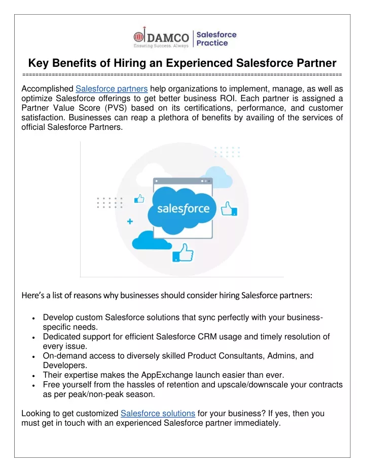 key benefits of hiring an experienced salesforce