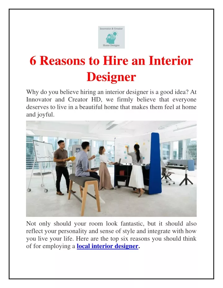 6 reasons to hire an interior designer