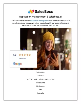 Reputation Management  Salesboss.ai