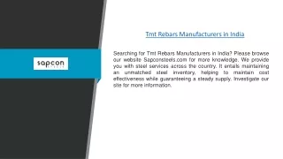 Tmt Rebars Manufacturers in India | Sapconsteels.com