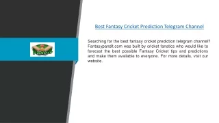 Best Fantasy Cricket Prediction Telegram Channel | Fantasypandit.com