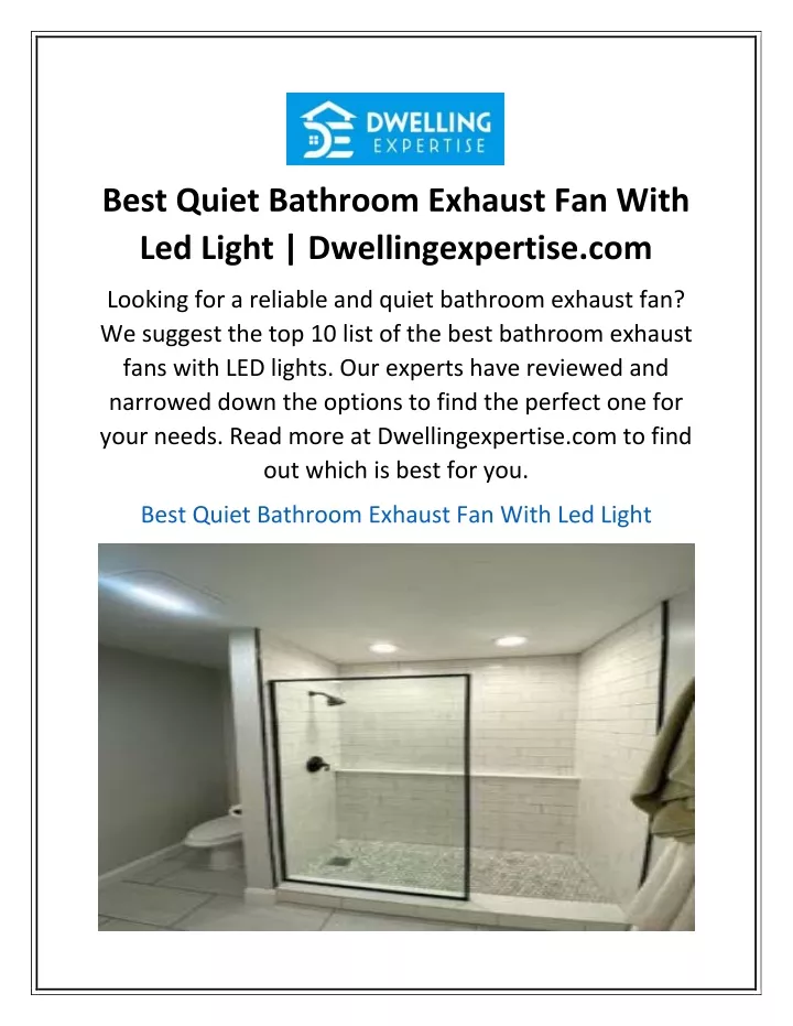 best quiet bathroom exhaust fan with led light