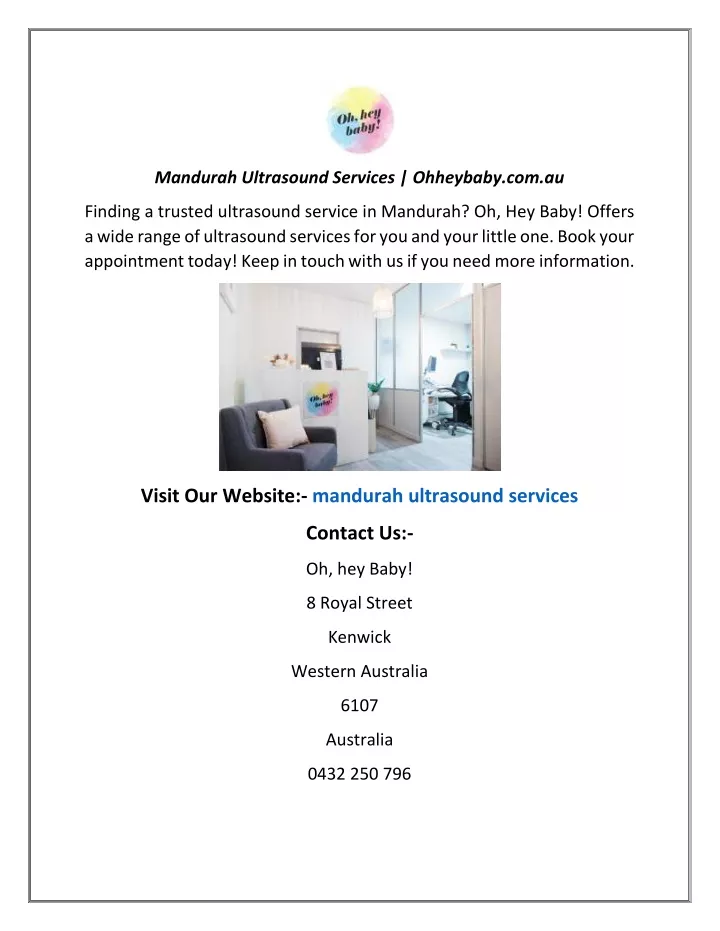 mandurah ultrasound services ohheybaby com au