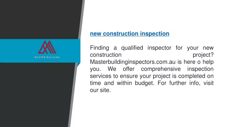 new construction inspection finding a qualified