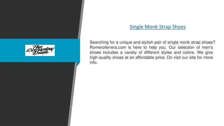 single monk strap shoes