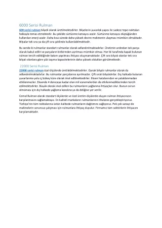 6000 serisi rulman 600 serisi rulman bilyeli