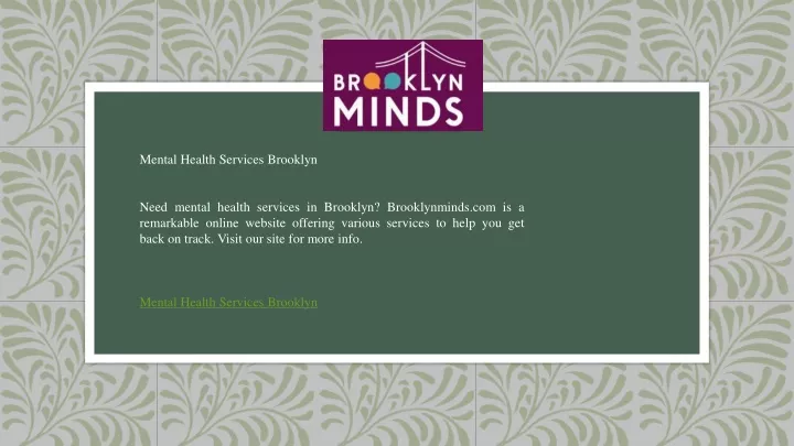 mental health services brooklyn need mental