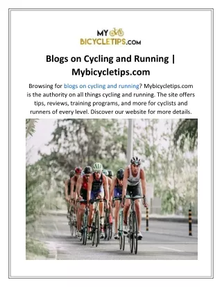 Blogs on Cycling and Running  Mybicycletips.com