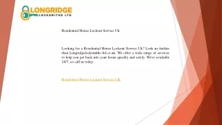 Residential House Lockout Service Uk   Longridgelocksmiths-ltd.co.uk