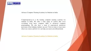 Advance Computer Training Academy for Students in India   Computerpoint.ac.in