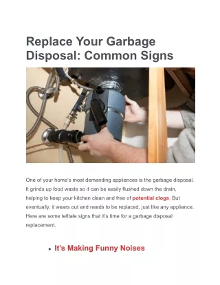 Replace Your Garbage Disposal_ Common Signs