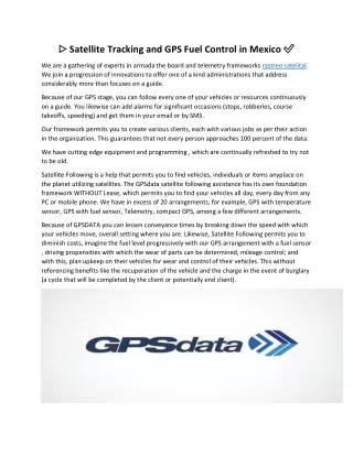 satellite tracking and gps fuel control in mexico