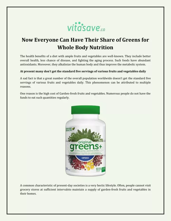 now everyone can have their share of greens