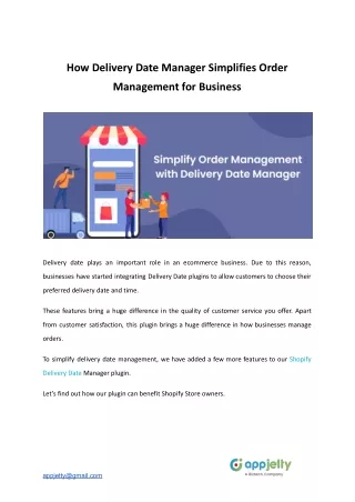 how delivery date manager simplifies order