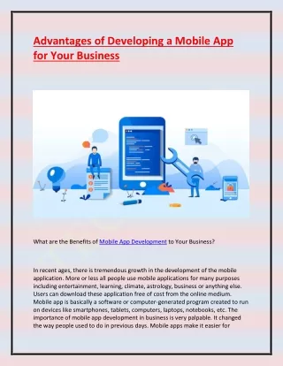 advantages of developing a mobile app for your