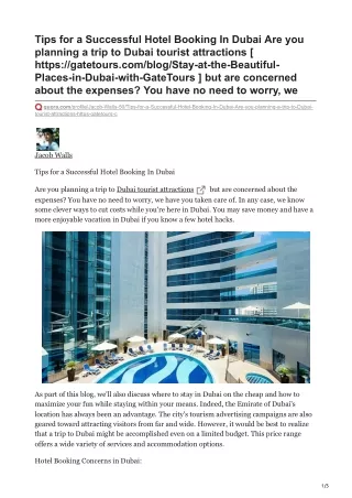 tips for a successful hotel booking in dubai