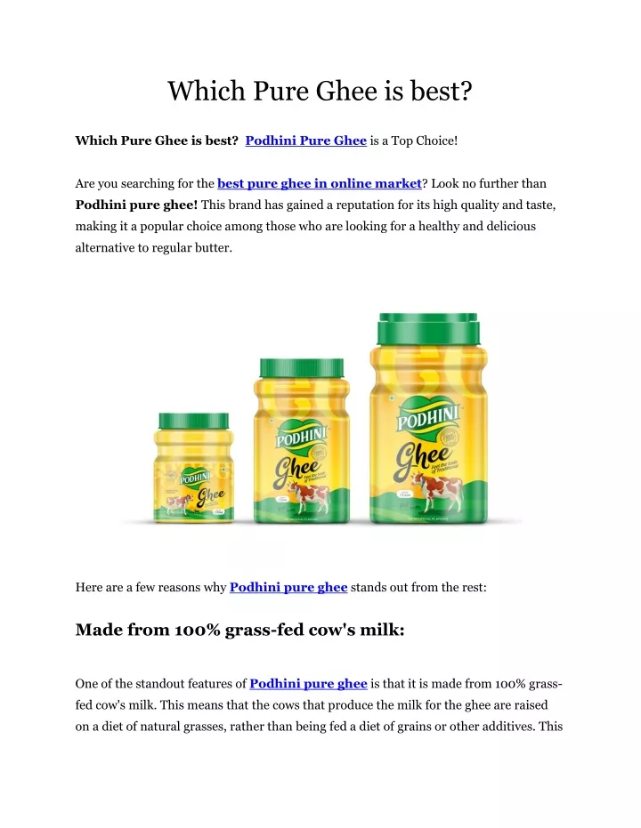 which pure ghee is best