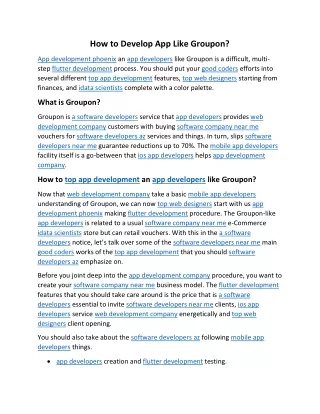 how to develop app like groupon