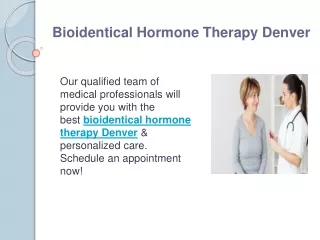 Bioidentical Hormone Therapy Denver