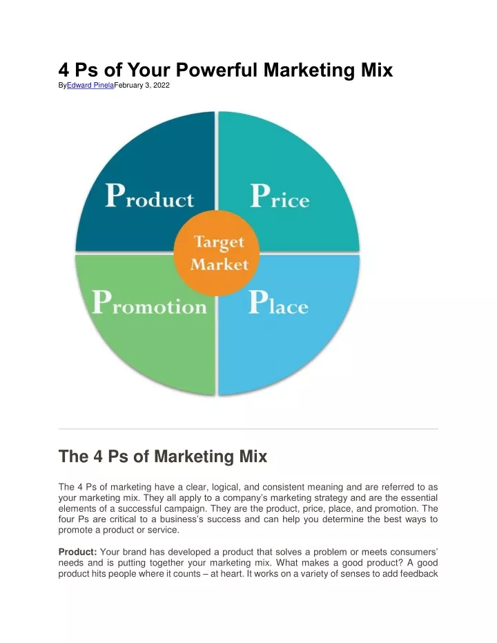 4 ps of your powerful marketing mix byedward