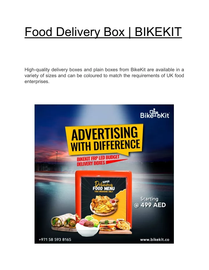 food delivery box bikekit