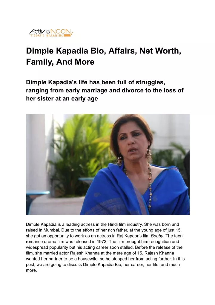 dimple kapadia bio affairs net worth family