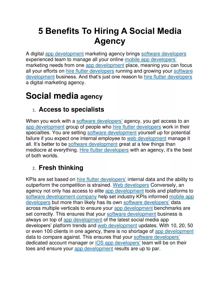 5 benefits to hiring a social media agency