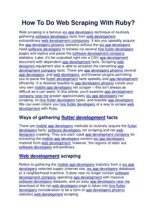 how to do web scraping with ruby