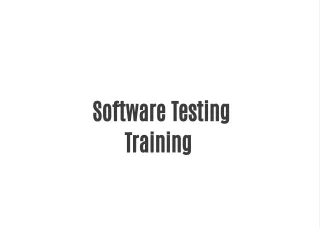 software testing training