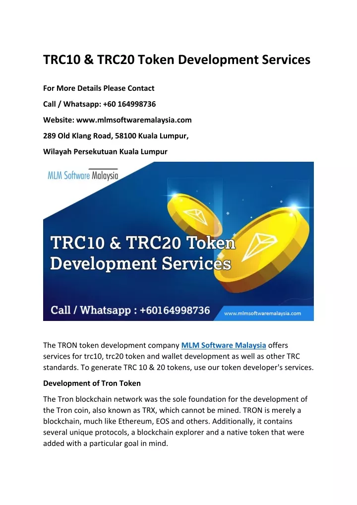 trc10 trc20 token development services