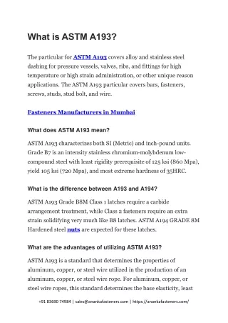 what is astm a193