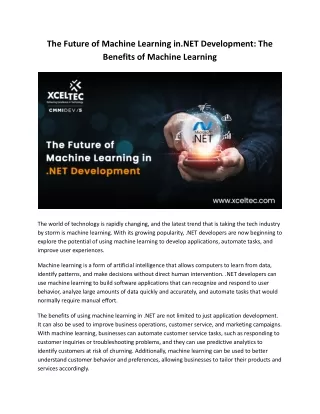 the future of machine learning in net development