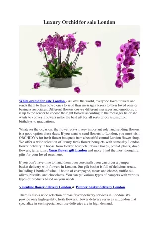Luxury Orchid for sale London