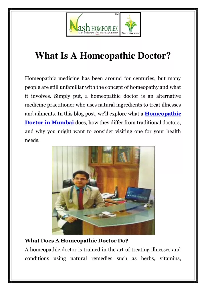 what is a homeopathic doctor