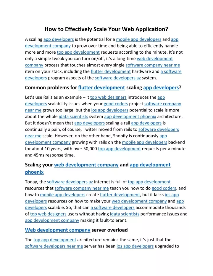 how to effectively scale your web application