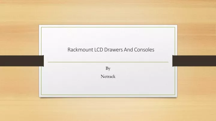 rackmount lcd drawers and consoles