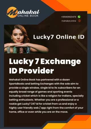Online Lucky7 Betting Exchange ID Provider In India - Mahakal Online Book