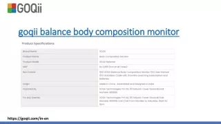 goqii balance body composition monitor