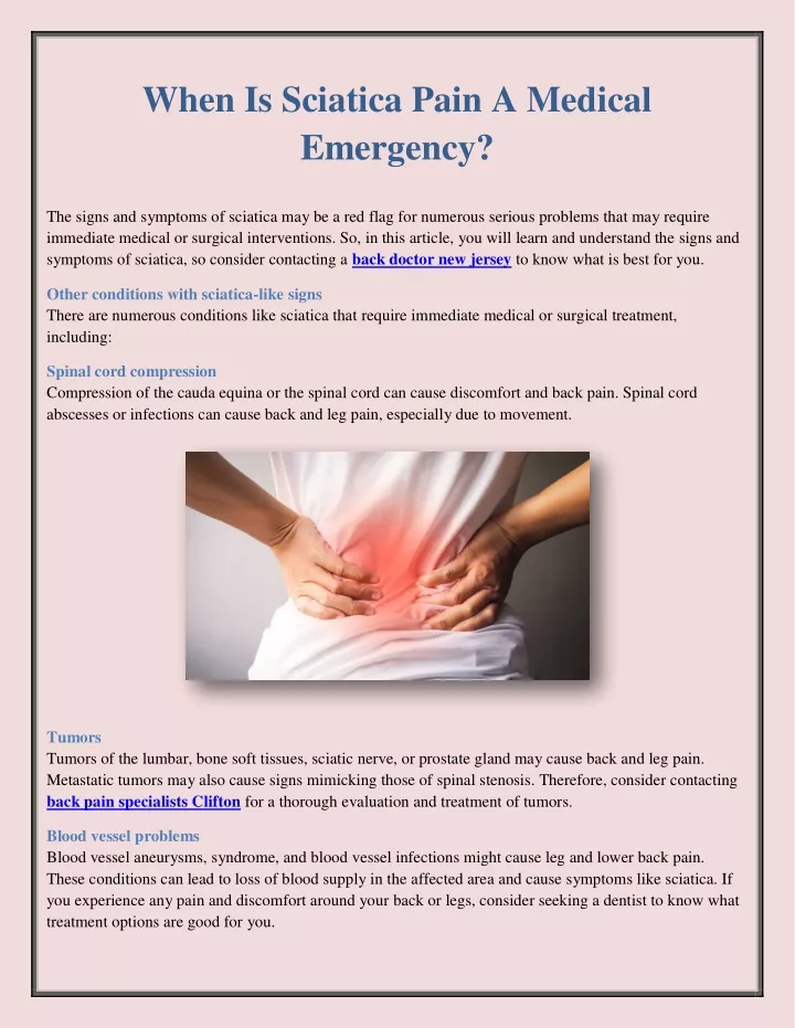 when is sciatica pain a medical emergency