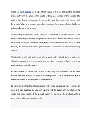 What is the point of inside out RAW papers_