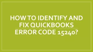 How to fix error code 15240 in QuickBooks?