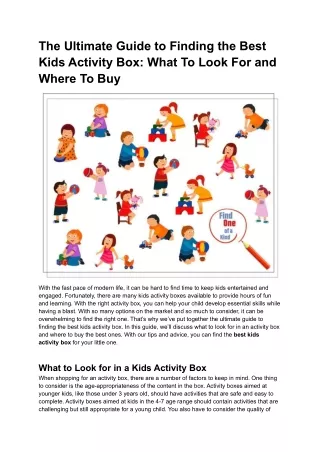 The Ultimate Guide to Finding the Best Kids Activity Box_ What To Look For and Where To Buy