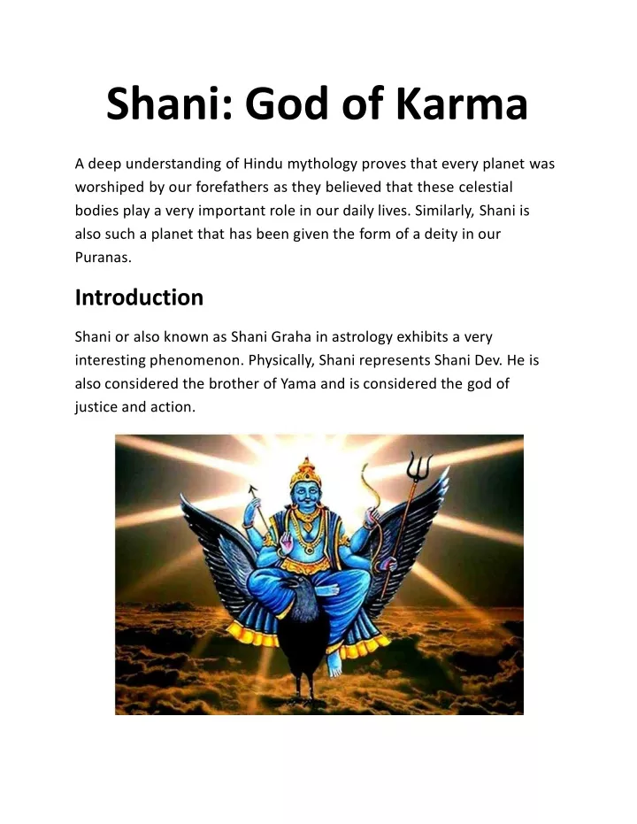 Ppt Shani God Of Karma Powerpoint Presentation Free Download Id