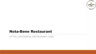 nota bene restaurant