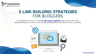 9 Link Building Strategies for Bloggers ppt