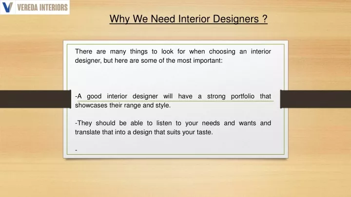 why we need interior designers