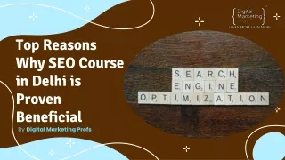 Top Reasons Why SEO Course in Delhi is Proven Beneficial | Digital Marketing Pro