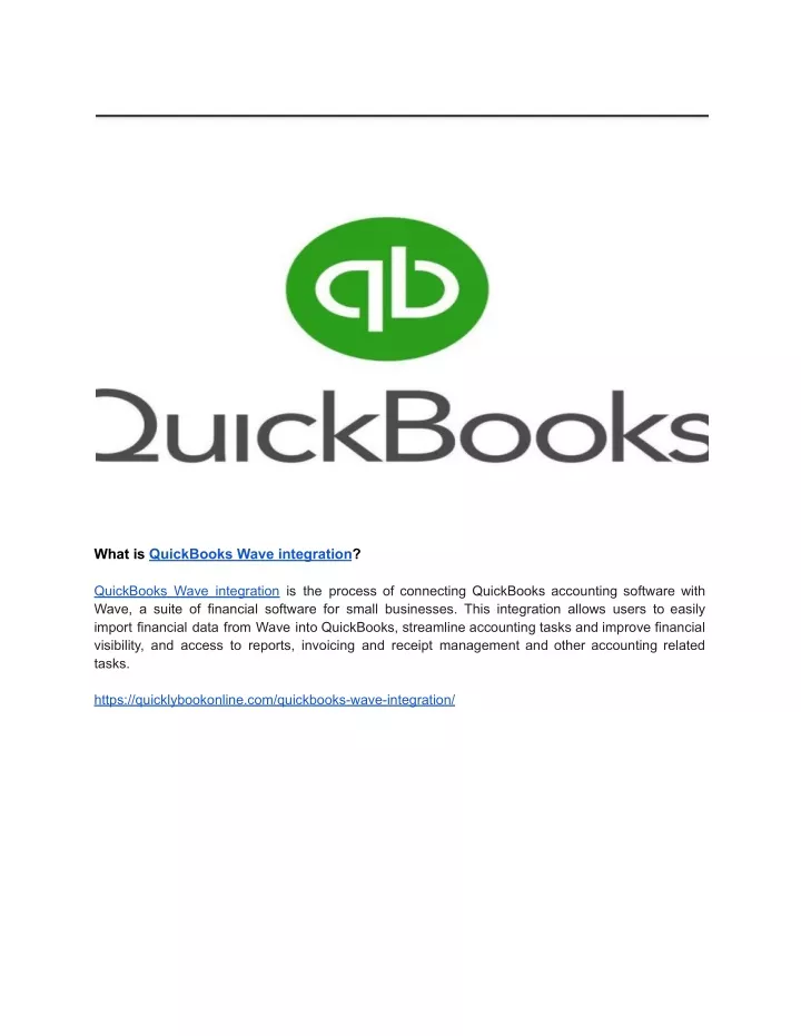 what is quickbooks wave integration